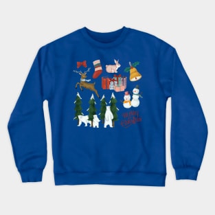 Christmas Hand Drawn watercolor set Crewneck Sweatshirt